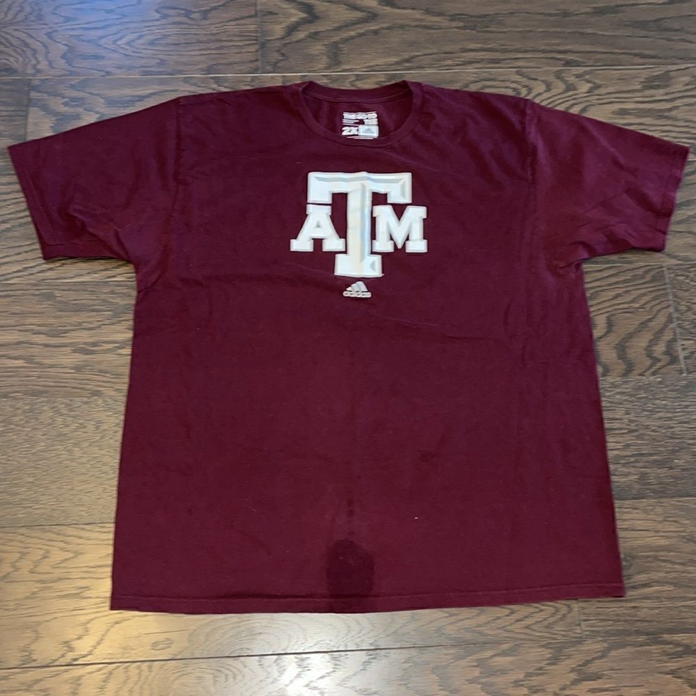 Adidas Texas A & M Aggies “Go To” Red Maroon Cotton T Shirt 2XL / XL